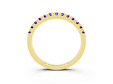 Yellow gold Round Cut Tanzanite Pavé Set Thin Band_3