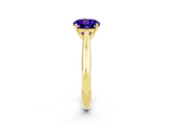 Yellow gold Round Cut Tanzanite Solitaire Engagement Ring with Cathedral Setting and Four-Prong Mount_26