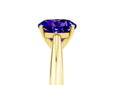 Yellow gold Round Cut Tanzanite Solitaire Engagement Ring with Cathedral Setting and Four-Prong Mount_29