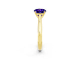 Yellow gold Round Cut Tanzanite Solitaire Engagement Ring with Cathedral Setting and Four-Prong Mount_32