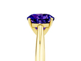 Yellow gold Round Cut Tanzanite Solitaire Engagement Ring with Cathedral Setting and Four-Prong Mount_35