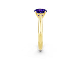 Yellow gold Round Cut Tanzanite Solitaire Engagement Ring with Cathedral Setting and Four-Prong Mount_86