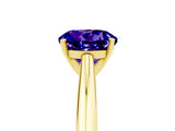 Yellow gold Round Cut Tanzanite Solitaire Engagement Ring with Cathedral Setting and Four-Prong Mount_89