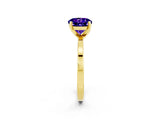 Yellow gold Round Cut Tanzanite Solitaire Engagement Ring with Classic Band and Four-Prong Setting_26