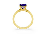 Yellow gold Round Cut Tanzanite Solitaire Engagement Ring with Classic Band and Four-Prong Setting_27