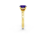Yellow gold Round Cut Tanzanite Solitaire Engagement Ring with Round Band and Four-Prong Setting_2