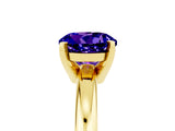 Yellow gold Round Cut Tanzanite Solitaire Engagement Ring with Round Band and Four-Prong Setting_5