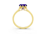 Yellow gold Round Cut Tanzanite Solitaire Ring with Flower Prong Setting and Classic Band_39