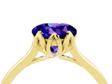 Yellow gold Round Cut Tanzanite Solitaire Ring with Flower Prong Setting and Classic Band_40