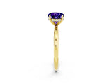 Yellow gold Round Cut Tanzanite Solitaire Ring with Thin Band and Four-Prong Setting_14