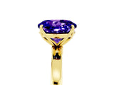 Yellow gold Round Cut Tanzanite Solitaire Ring with Thin Band and Prong Setting_17