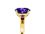 Yellow gold Round Cut Tanzanite Solitaire Ring with Thin Band and Prong Setting_29
