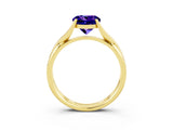 Yellow gold Round Cut Tanzanite Solitaire Twist Band Prong Setting Ring_39