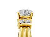 Yellow gold Round Cut Three-Stone Channel Set Ring with Bar Prongs_68