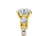 Yellow gold Round Cut Three-Stone Diamond Pavé Band with Prong Setting_67