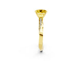 Yellow gold Round Cut Yellow Sapphire Engagement Ring with Side Stone Accents and Four-Prong Setting_53