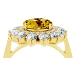 Yellow gold Round Cut Yellow Sapphire Floral Double Halo Engagement Ring with Prong Setting_64