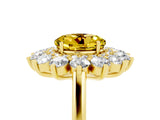 Yellow gold Round Cut Yellow Sapphire Floral Double Halo Engagement Ring with Prong Setting_65