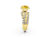 Yellow gold Round Cut Yellow Sapphire Halo Ring with Round Split Shank and Prong Setting_50