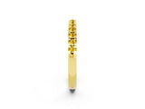 Yellow gold Round Cut Yellow Sapphire Pavé Set Thin Band_2