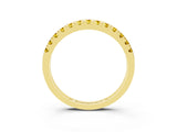 Yellow gold Round Cut Yellow Sapphire Pavé Set Thin Band_3