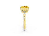 Yellow gold Round Cut Yellow Sapphire Ring with Side Stones and Four-Prong Setting_62