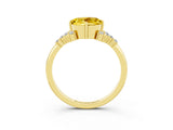 Yellow gold Round Cut Yellow Sapphire Ring with Side Stones and Four-Prong Setting_63