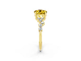 Yellow gold Round Cut Yellow Sapphire Scattered Round Accent Ring with Prong Setting_14