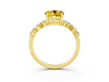 Yellow gold Round Cut Yellow Sapphire Scattered Round Accent Ring with Prong Setting_15