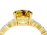 Yellow gold Round Cut Yellow Sapphire Scattered Round Accent Ring with Prong Setting_16