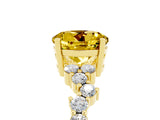 Yellow gold Round Cut Yellow Sapphire Scattered Round Accent Ring with Prong Setting_17