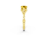 Yellow gold Round Cut Yellow Sapphire Solitaire Celtic Knot Ring with Four-Prong Setting_38