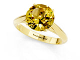 Yellow gold Round Cut Yellow Sapphire Solitaire Engagement Ring with Cathedral Setting and Four-Prong Mount_25