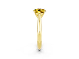 Yellow gold Round Cut Yellow Sapphire Solitaire Engagement Ring with Cathedral Setting and Four-Prong Mount_26