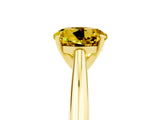 Yellow gold Round Cut Yellow Sapphire Solitaire Engagement Ring with Cathedral Setting and Four-Prong Mount_29