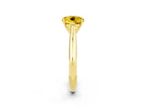 Yellow gold Round Cut Yellow Sapphire Solitaire Engagement Ring with Cathedral Setting and Four-Prong Mount_32