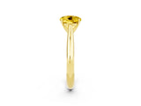 Yellow gold Round Cut Yellow Sapphire Solitaire Engagement Ring with Cathedral Setting and Four-Prong Mount_86