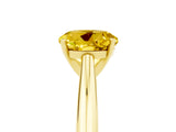 Yellow gold Round Cut Yellow Sapphire Solitaire Engagement Ring with Cathedral Setting and Four-Prong Mount_89