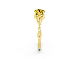 Yellow gold Round Cut Yellow Sapphire Solitaire Engagement Ring with Celtic Knot Band and Four-Prong Setting_26