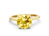 Yellow gold Round Cut Yellow Sapphire Solitaire Engagement Ring with Classic Band and Four-Prong Setting_24