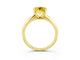 Yellow gold Round Cut Yellow Sapphire Solitaire Engagement Ring with Classic Band and Four-Prong Setting_27