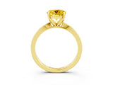 Yellow gold Round Cut Yellow Sapphire Solitaire Engagement Ring with Classic Band and Four-Prong Setting_59