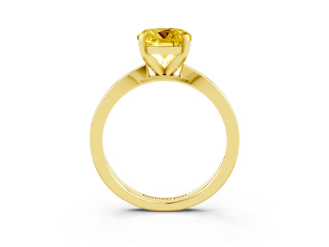 Yellow gold Round Cut Yellow Sapphire Solitaire Engagement Ring with Classic Band and Four-Prong Setting_59