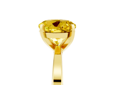 Yellow gold Round Cut Yellow Sapphire Solitaire Engagement Ring with Classic Band and Four-Prong Setting_61