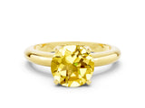 Yellow gold Round Cut Yellow Sapphire Solitaire Engagement Ring with Round Band and Four-Prong Setting_24