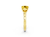 Yellow gold Round Cut Yellow Sapphire Solitaire Engagement Ring with Round Band and Four-Prong Setting_26