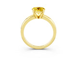 Yellow gold Round Cut Yellow Sapphire Solitaire Engagement Ring with Round Band and Four-Prong Setting_27