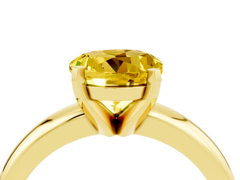 Yellow gold Round Cut Yellow Sapphire Solitaire Engagement Ring with Round Band and Four-Prong Setting_28