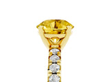 Yellow gold Round Cut Yellow Sapphire Solitaire Pavé Engagement Ring with Round Band and Prong Setting_72