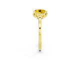 Yellow gold Round Cut Yellow Sapphire Solitaire Ring with Flower Prong Setting and Classic Band_38